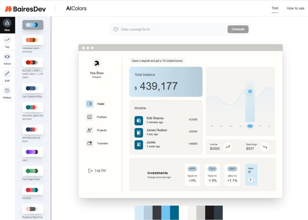 AI Colors helps frontend developers generate color palettes optimized for accessibility, branding, and UI consistency.